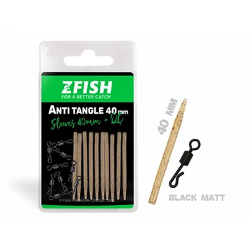 ZFISH Anti Tangle SET Sleeves + QC - gubancgátló gumihüvely gyorskapoccsal 40 mm, 10 db/csomag