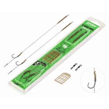 ZFISH Wide Gape Carp Rig Size 2-es horogméret, előkötött mikroszakállas horog, 2 db/csomag