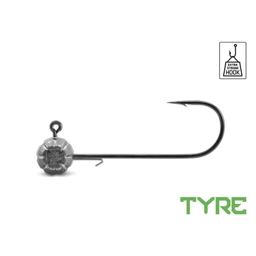 Grub-tartóval ellátott Delphin TYRE jigfej / 5 db