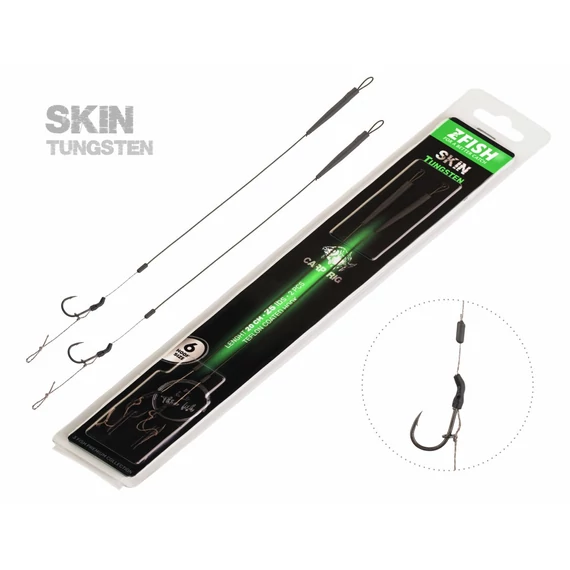 ZFISH Skin Tungsten Rig 4-es horogméret - előkötött mikroszakállas horog, 2 db/csomag