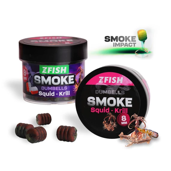 ZFISH Smoke POP-UP Dumbells 8 mm - Squid-Krill - tintahal-rák