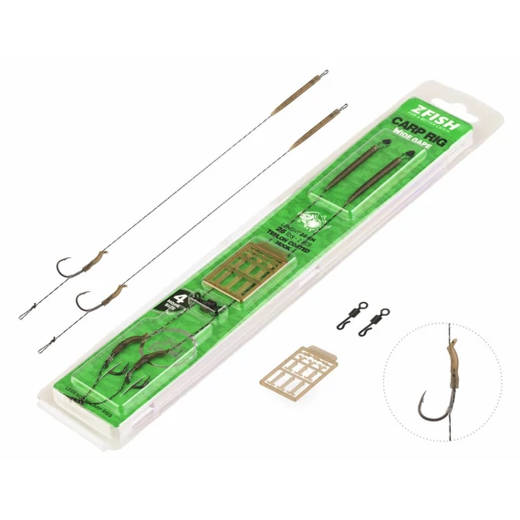 ZFISH Wide Gape Carp Rig Size 2-es horogméret, előkötött mikroszakállas horog, 2 db/csomag