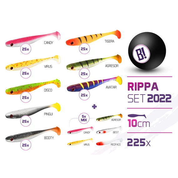 BOMB Rippa csali szett 2022 színek 10cm / 225db