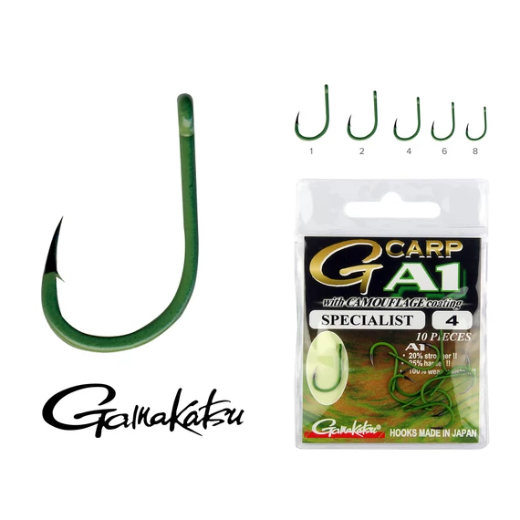 Gamakatsu A1 Carp Green Specialist 10db/cs