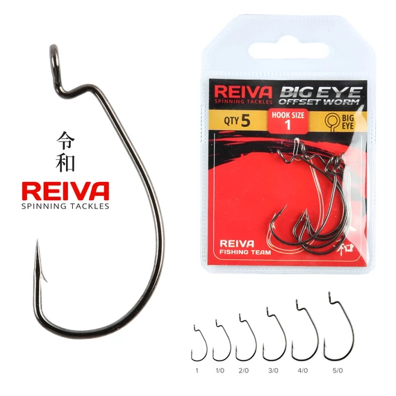 Reiva Offset Worm Big eye 3db/cs