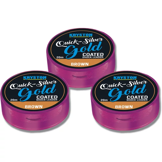 Kryston Quicksilver Gold Shock Leader 20m Brown barna