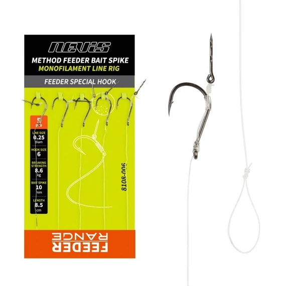 NEVIS Feeder monofil előke csalitüskével