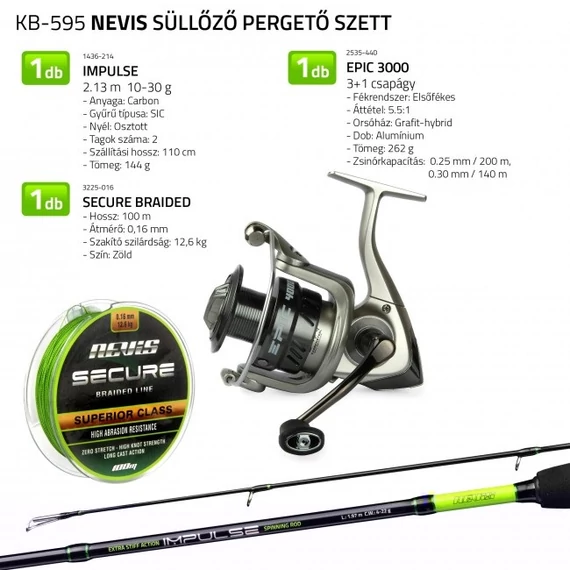 Nevis Süllőző pergető szett 1436-214+ 2535-430+ 3225-016